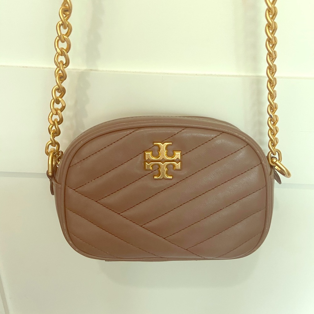Tory Birch Kira chevron small camera crossbody bag